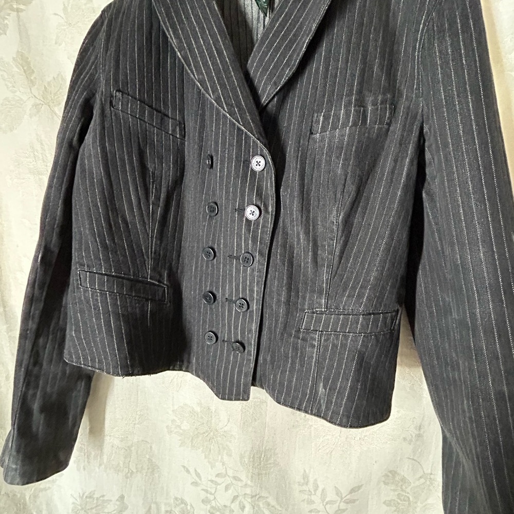 Vintage Lauren Jeans Co. Premium
Size Large Crop Jean jacket Double breasted - Picture 4 of 10
